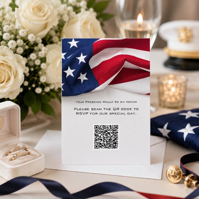 Cartão de Resposta QR code de Casamento com Bandei (Criador carregado)