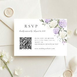 Cartão de Resposta QR Code de Casamento com Hortên