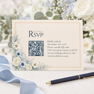 Cartão de Resposta QR Code de Casamento Inverno