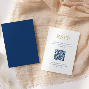 Cartão de Resposta QR Code Vertical de Ouro Simple