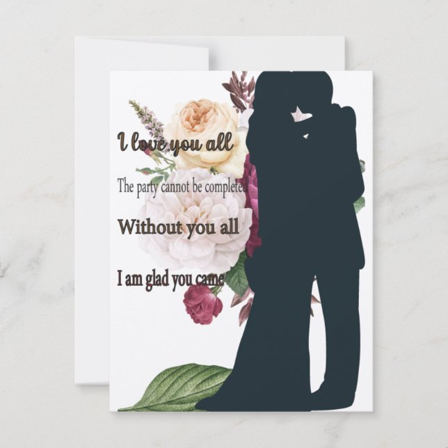 Cartão de resposta que eu estou feliz que você vei (Frente)