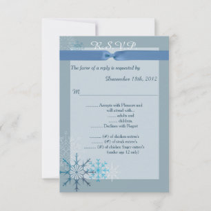 Cartão de Resposta R.S.V.P. Blue Snowflake 3.5x5 V