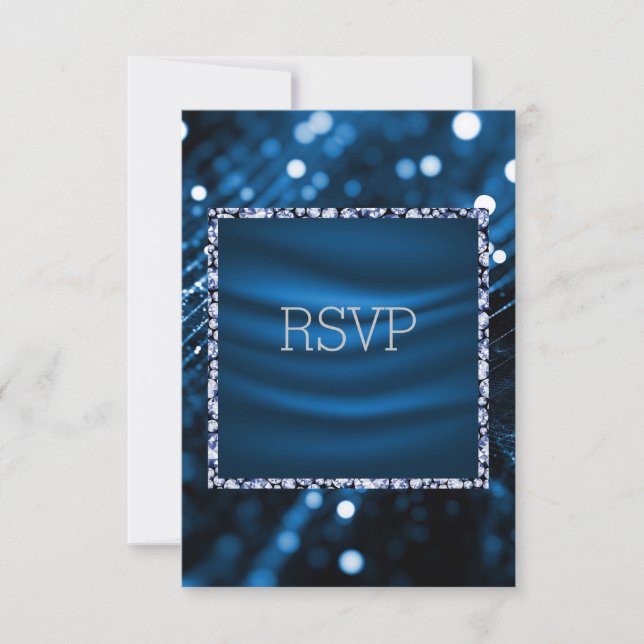 Cartão de resposta real e azul rsvp (Frente)