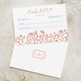 Cartão de Resposta RSVP Casamento Laranja Verona P