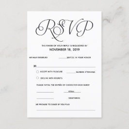 Cartão de Resposta RSVP Clássico Elegante
