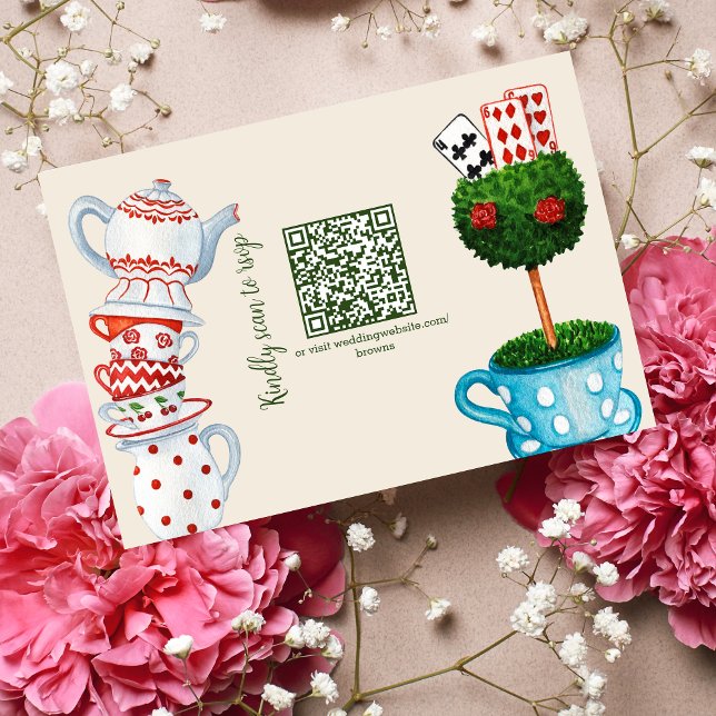 Cartão de Resposta RSVP com Código QR para Casamen (Criador carregado)