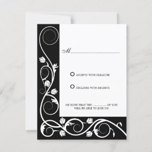 Cartão de Resposta / RSVP com Redemoinhos Elegante