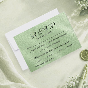 Cartão de Resposta RSVP com Textura de Linho Elega