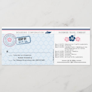 Cartão de Resposta RSVP de Cartão de Embarque de C