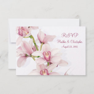 Cartão de Resposta RSVP de Casamento com Orquídea