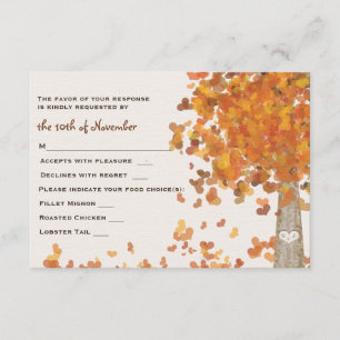 Cartão de Resposta RSVP de Casamento de Árvore de 