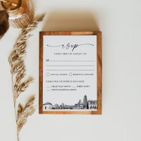 Cartão de Resposta RSVP de Casamento de Cidade de