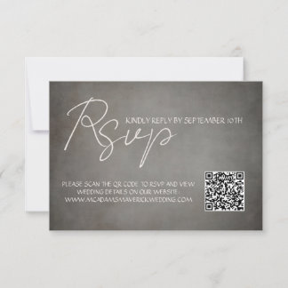 Cartão de Resposta RSVP de Casamento de Código QR