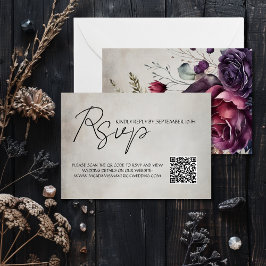 Cartão de Resposta RSVP de Casamento de Código QR 