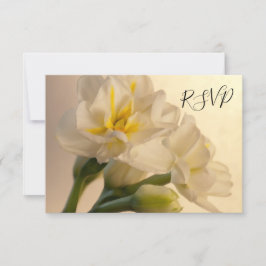 Cartão de Resposta RSVP de Casamento de Daffodils