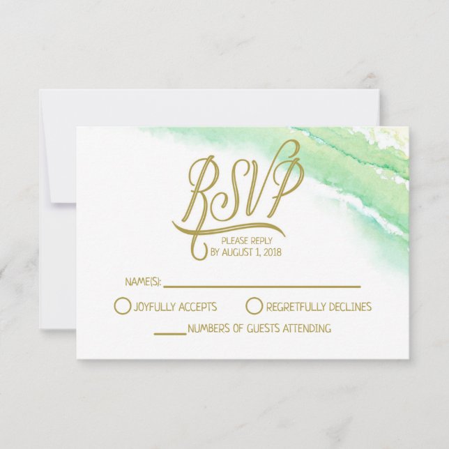 Cartão de resposta RSVP de casamento de destino tr (Frente)