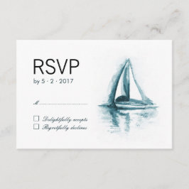 Cartão de Resposta RSVP de Casamento de Embarcação