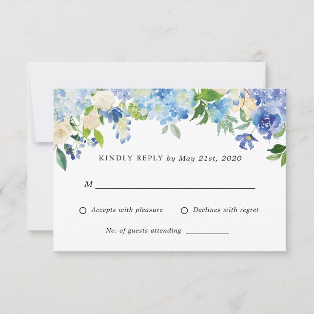 Cartão de resposta RSVP de Casamento de Flores de  (Frente)