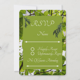 Cartão de Resposta RSVP de Casamento de Folhas Ver