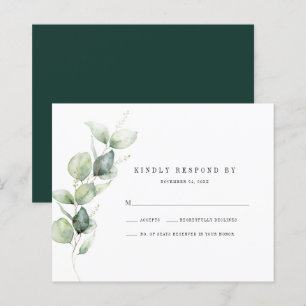 Cartão de Resposta RSVP de Casamento de Foliage Eu
