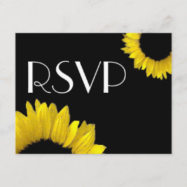 Cartão de resposta RSVP de casamento de girassol a