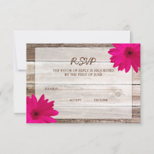 Cartão de Resposta RSVP de Casamento de Madeira Da