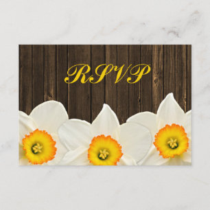 Cartão de Resposta RSVP de Casamento de Madeira Da