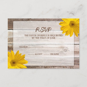 Cartão de Resposta RSVP de Casamento de Madeira Da