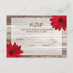 Cartão de Resposta RSVP de Casamento de Madeira de