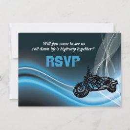 cartão de resposta RSVP de casamento de motociclis