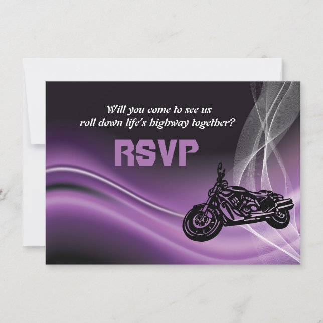 Cartão de resposta RSVP de casamento de motociclis (Frente)