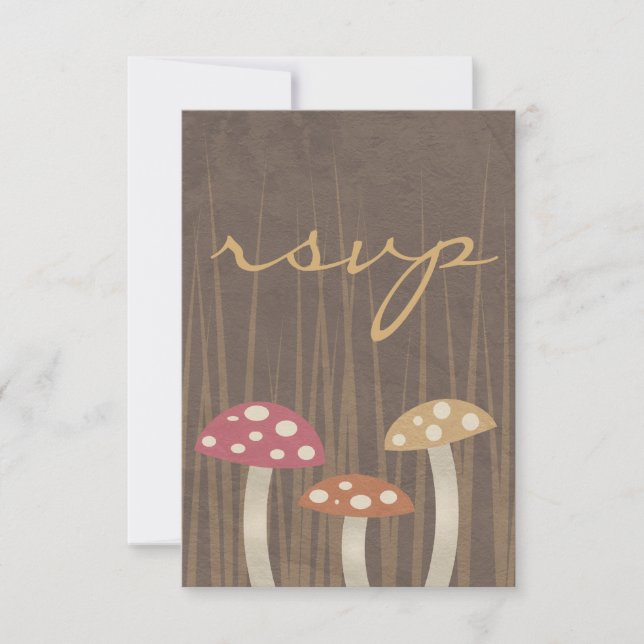 Cartão de Resposta RSVP de Casamento de Mushroom S (Frente)