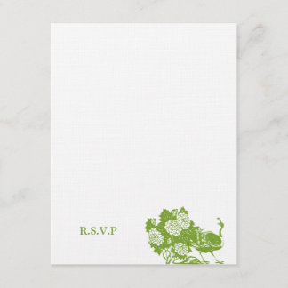 Cartão de resposta RSVP de casamento de paz verde
