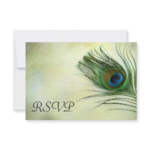 Cartão de Resposta RSVP de Casamento de Penas de V