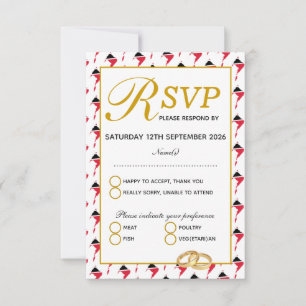 Cartão de Resposta RSVP de Casamento de TOBAGO TR