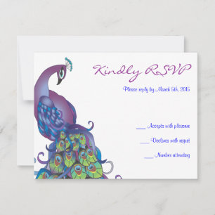 Cartão de resposta RSVP de casamento do Tema PEAC