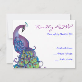 Cartão de resposta RSVP de casamento do Tema PEACO