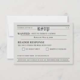 Cartão de resposta RSVP de casamento em estilo de 