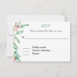 Cartão de Resposta RSVP de Casamento Eucalyptus