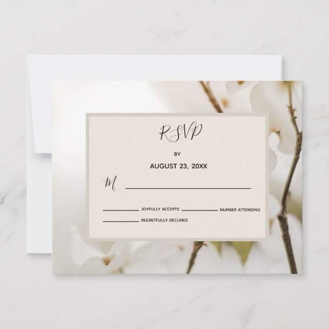 Cartão de Resposta RSVP de Casamento Floral Suave (Frente)