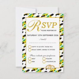 Cartão de Resposta RSVP de Casamento JAMAICA