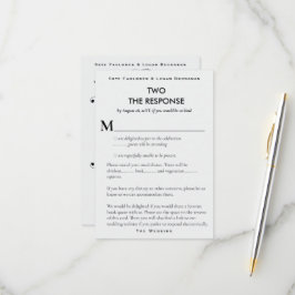 Cartão de Resposta RSVP de Casamento Literário de