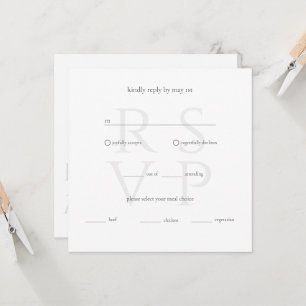 Cartão de Resposta RSVP de Casamento Neutro Elegan