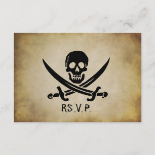 Cartão de Resposta RSVP de Casamento Pirata