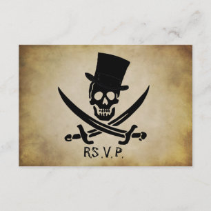 Cartão de Resposta RSVP de Casamento Pirata