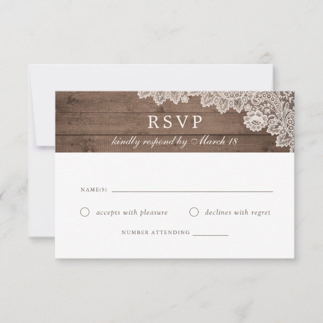 Cartão de Resposta RSVP de Casamento RSVP de Locaç (Frente)