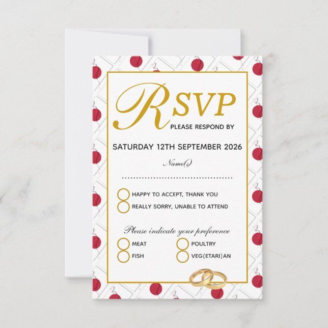 Cartão de Resposta RSVP de Celebração de Casamento (Frente)