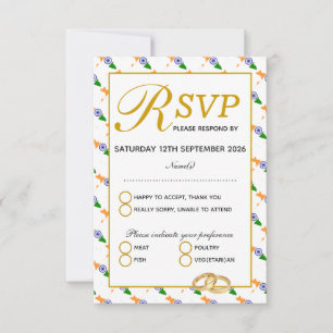 Cartão de Resposta RSVP de Celebração de Casamento