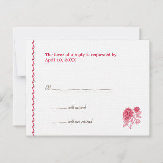 Cartão de resposta RSVP de cercamento de casamento