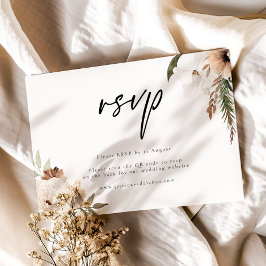 Cartão de Resposta RSVP de Código QR de Boho Boho 